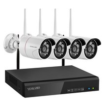 YESKAMO 예스카모 무선 보안 CCTV 카메라 세트 8채널 300만화소 실내외겸용 스마트 방범카메라, KR-NK02-10804-2TB