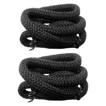 QDY 2pcs 목재 가스켓 고밀도 섬유 로프 고온 내화성 도어 씰 가스켓, 검은색