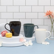 도기야 국산 도자기 로얄골드 머그 330ml (그린/블랙/화이트 3종 택1), 화이트