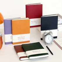 2023 오피셜 다이어리 위클리 업무 일지 회사 플래너 스케줄러 일기장 PU 인조가죽 커버 심플 컬러 디자인, BROWN