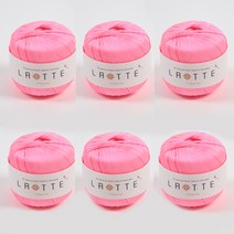 [앵콜스] (10+1) 라떼 LATTE 여름 코바늘 모자 가방 뜨개실, (6볼묶음) 13 네온핑크