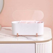 살림일기 3칸 화장품 수납함, 3칸 화장솜수납함 - 화이트