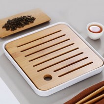 정사각 다기트레이 차판 20cm 퇴수기 다도 찻상, 단품, 1개