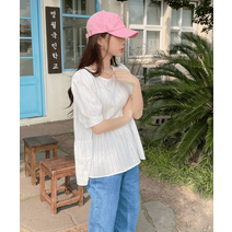 [봄신상/모델소장-!] 큐리 린넨 반팔 블라우스