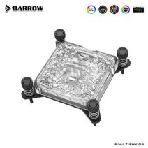 수냉쿨러 Barrow 인텔 CPU 워터 블록 LGA115X 1150 X99 /1200 1700 AMD AM3 AM4 아크릴/전체 구리 5V LTIFH-04I LTIFHA-04, Acrylic INTEL, 01 Acrylic  INTEL