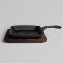 무쇠 사각 주물팬 콘치즈 감바스 스테이크 철판, 중 16cm