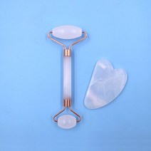 페이스롤러 그린 핑크 옥 돌 슬리밍 리프트 도구 턱 목 뷰티 스킨 케어 도구 얼굴 마사지 안마기, 핑크 세트-1