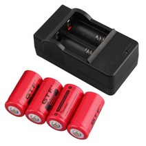 16340 배터리 3.7V 2800mAh CR123A 충전식 CR123 레이저 펜 LED 손전등 EU 충전기, [04] 10pc battery Charger