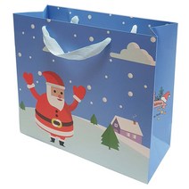 산타쇼핑백(HD)산타 대10개/ 학교 유치원 교회 어린이 성탄 크리스마스선물 상품포장재료 종이가방