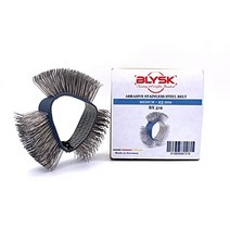 blysk 연마 벨트 직경 4인치 x 폭 4인치 구부러진 거친 와이어 휠 은색 앵글 그라인더용 녹 제거 부식 박리 및 페인트 - 와이어 연마재(23mm 거친 탄소강 벨트), 23mm 34, 미디엄 스테인리스 스틸 벨트