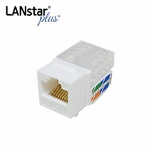 랜스타플러스 CAT.6 UTP 8P8C 키스톤잭 모듈 L형 (화이트 검정), LSP-6IC-UKWT 화이트, 1개