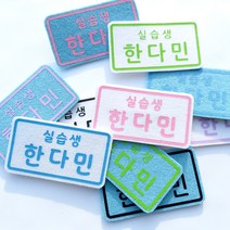 실습생 명찰 요양보호사 조리사 명찰 명찰제작, 흰색+블루, 제주고딕