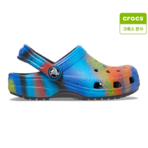 [국내정식매장] 크록스 아동 주니어 샌들 슬리퍼 클래식 spray dye 클로그 키즈 블랙멀티 208080-0C4