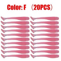 오무기어 웜기어 20Pcs 지그 Wobblers 웜 소프트 미끼 48mm 0.7g 낚시 인공 실리콘 매력적인 리드 후크 Swimbait 회전베이스 태클, F 20pcs