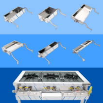 코끼리틀 업소용 가스렌지 받드 양념다이 소스 거치대 바트걸이+소스통3개, 코끼리틀E＋소스통3개
