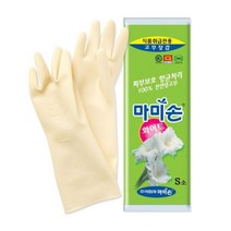 천연라텍스 마미손 고무장갑 화이트밴드 소형 조리용 주방장갑 라텍스 생고무, 상품선택_itm@r, 소(S)