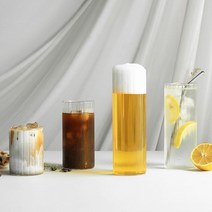 플리츠 내열유리컵 커피 주스잔, 230ml (CO10392)