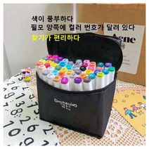 Auglala 48색 쌍두마르크펜 세트 채색 학생 미술 회화 펜 훼방 놓기 어린시절 수채필, 화이트 펜파이프