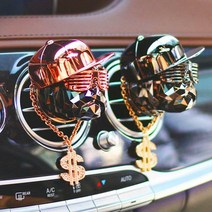 아이나비 힙합독 목걸이 풀구성 차량용 송풍구 방향제, 티타늄블랙_키스더레인_로즈골드목걸이