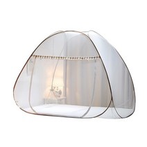 캐노피 텐트 몽골 어닝 타프 그늘막 사각 바람막이 소형 포장마차 휴대용 자동 팝업 모기장 접이식 학생, 02 White coffee_03 180-200cm