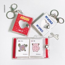 다니샵 OPP 미니 증사키링 띠부띠부씰 바인더 사진앨범 증명사진 여권 보관, 2.투명(화이트표지)