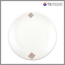 [돌산멜라민] 더블체크(백) - 골든원형접시 (업소용 식당용), (DS-7801), 1개