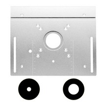 알루미늄 라우터 테이블 삽입 플레이트 목공 벤치 도구 다용도 전기 나무 플립 작업 124312, Silvery Plate, 03 Silvery Plate