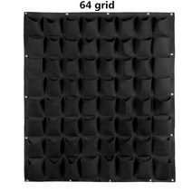 wall hanging planting bag 24 size pockets green growth bag planter vertical garden vegetables living, 64 grid 블랙