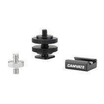 CAMVATE 2x 1/4 "Blackmagic DSLR 조작 비디오 라이트 시네마 카메라 케이지 용 핫 콜드 슈 마운트, 주황색