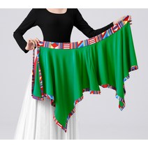 랩스커트 2022티베트족 무용 작은 앞치마 민족춤 코디가잘되는 원피스타입 반신 랩오버스커트 자 공연 예술학과입시 플라자댄스