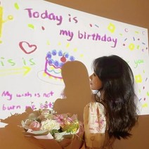 [ 생일빔 + 파티안경 ] 홈파티 파티 소품 생일 미니빔 생일축하빔 휴대용 프로젝터 디자인 칩 배경 이미지 인스타 포토존, 13달빛바다, 화이트