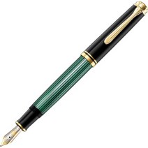 일본직발송 3. PELIKAN 펠리컨 만년필 수베레인 M600만년필 녹색 줄무늬 B 굵게 M600 B00D0YBKMU, 펜촉 B 굵게, One Color