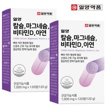 일양약품 칼슘 마그네슘 비타민D 아연 (2박스4개월분), 2박스, 120정