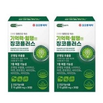 코오롱제약 [코오롱제약]기억력 혈행엔 징코플러스, 30정, 10박스, 30정
