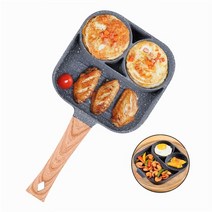 에그팬 달걀 후라이 계란 팬 4구 4홀 프라이팬 팬 두꺼운 오믈렛 팬 붙지 않는 계란 팬케이크 팬케이크 메이커 나무 손잡이 프라이팬 아침 식사 메이커