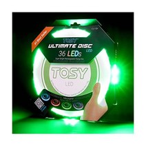 TOSY 36 및 360 LED 플라잉 디스크 극도로 밝고 스마트한 모드 자동 라이트 업 원반던지기, Green 36 Leds (White disc)