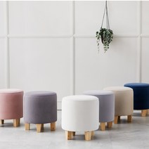 채움디에프 원형스툴 화장대의자 보조의자 이지클린스툴, 네이비