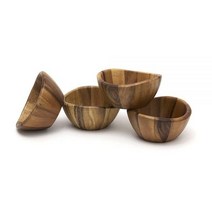 Lipper International Acacia 6 x 3 웨이브 볼 4개 세트