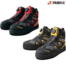 야이바엑스 갯바위 교체형 펠트화 단화 고무밑창포함, 280, 레드 블랙