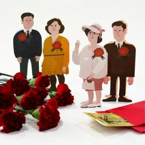 어버이날 부모님카드 카네이션인형 돈봉투 4p 아날로그감성 명절선물, 1개, 02엄마