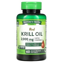 네이처스 트루스 레드 크릴 오일 오메가-3 2000mg 빠른 용해소프트젤 60정 하루 2정 1개월분
