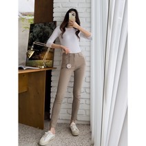 [노마데스] 국내제작 고퀄리티 오가닉 시크릿밴딩 간절기 넓은 허리밴딩 면스판 스키니