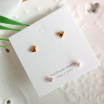 코코날다 여성 은귀걸이 세트 (4pcs) 진주 하트 메탈 큐빅 순은 귀걸이세트 귀걸이