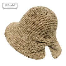 GSTUFF 여성 라피아햇 벙거지 버킷햇 밀짚 모자