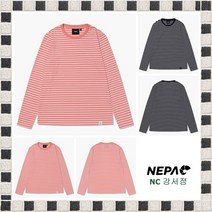 네파#22년봄신상#간절기 스트라이프티셔츠#여성 라이프스타일#스트라이프 티셔츠#레귤러핏## (7I25340)_GN