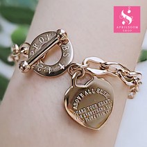 [에이프릴숨샵]하트 토글 써지컬스틸 러프 체인팔찌