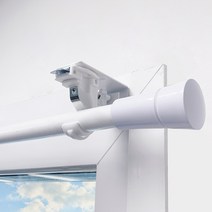 [굿즈팡팡] 안뚫어고리 2개 + 봉브라켓 2개 + 모던심플라인 커튼봉 8자(120~240CM) 1개, 블랙 - 안뚫어고리 + 봉브라켓 + 커튼봉 8자