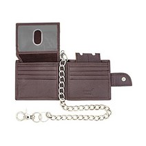 쥬자르 타팔 남성용 지갑 가죽 RFID 프로텍션 바이폴드 ID창 플립업 스냅 클로즈드 바이커 체인 체인이 있는 러스틱 522 월렛