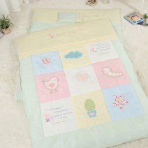 이지앤 오가닉 목화솜 신생아 아기이불세트, 앨리스민트