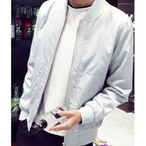 남성 무광 빈티지 얇은두께 가을 블루종 항공점퍼 봄